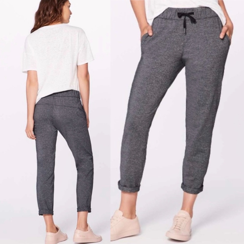 Lululemon On The Fly Pant *28" Heathered‎ Black Size 6